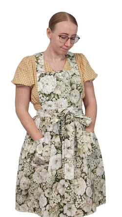 Full Apron: Green Floral