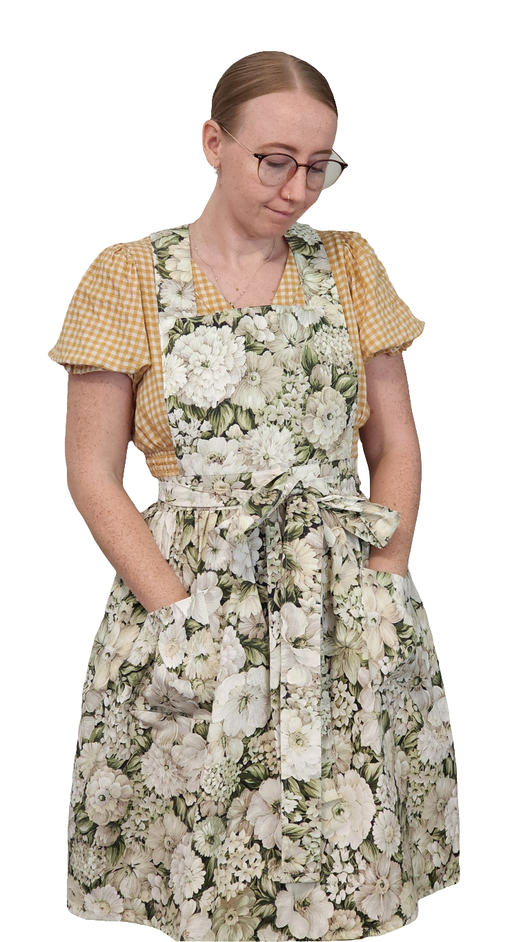 Full Apron: Green Floral