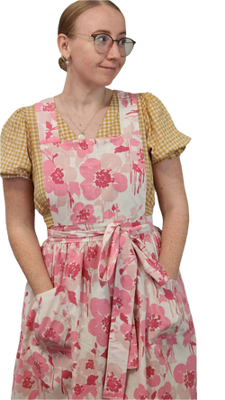 Full Apron: Pink Flowers