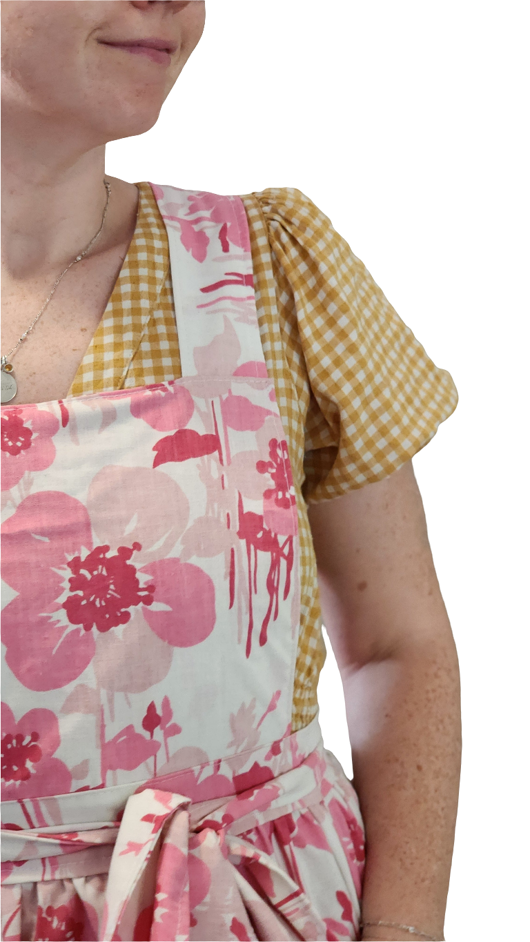 Full Apron: Pink Flowers