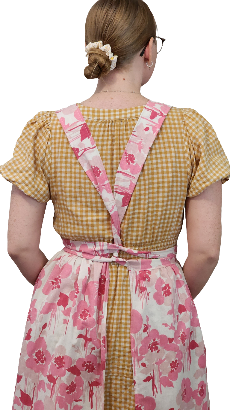 Full Apron: Pink Flowers