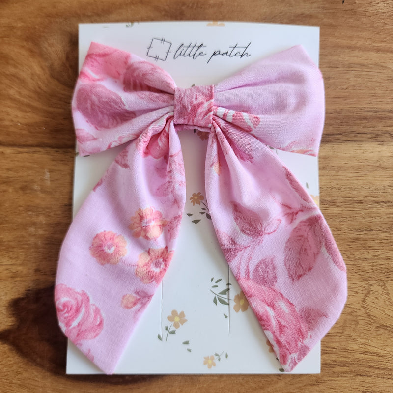 Hair Bow- Pink Rose