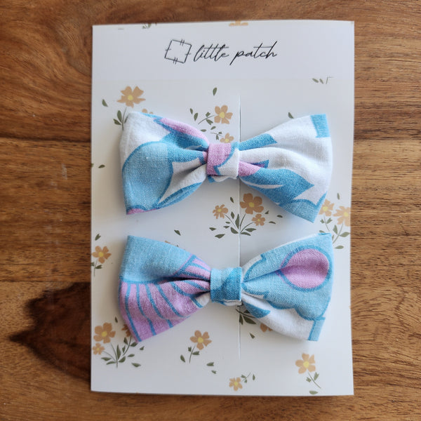 2 Mini Hair Bows- Bliss