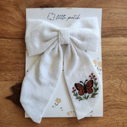 Embroidered Hair Bow- Butterfly