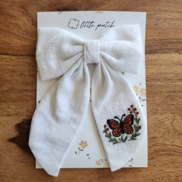 Embroidered Hair Bow- Butterfly