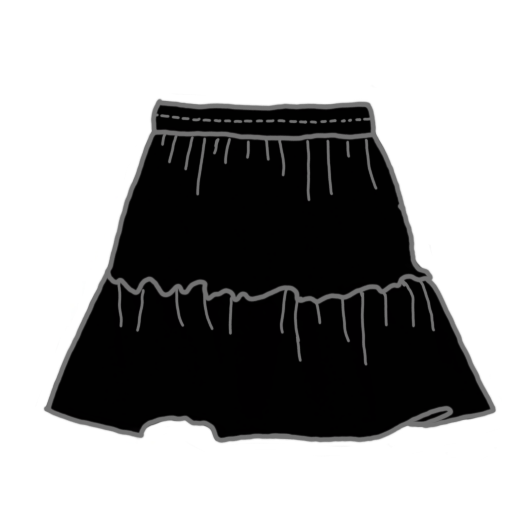 CUSTOM: x2 tired skirts + scrunchie