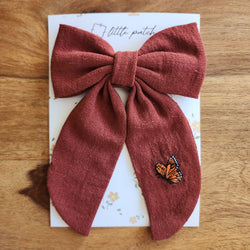 Embroidered Hair Bow- Butterfly