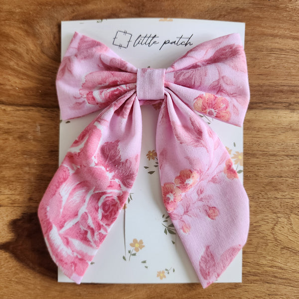 Hair Bow- Pink Rose