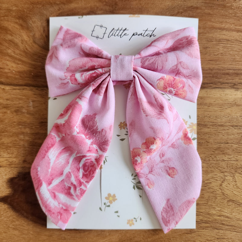 Hair Bow- Pink Rose