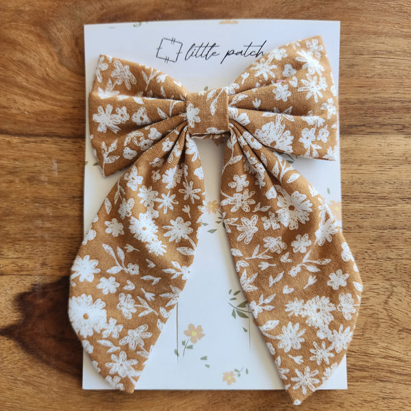 Hair Bow- Autumn Floral