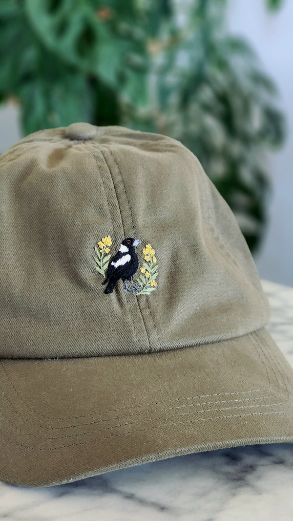 Embroidered Cap- Magpie