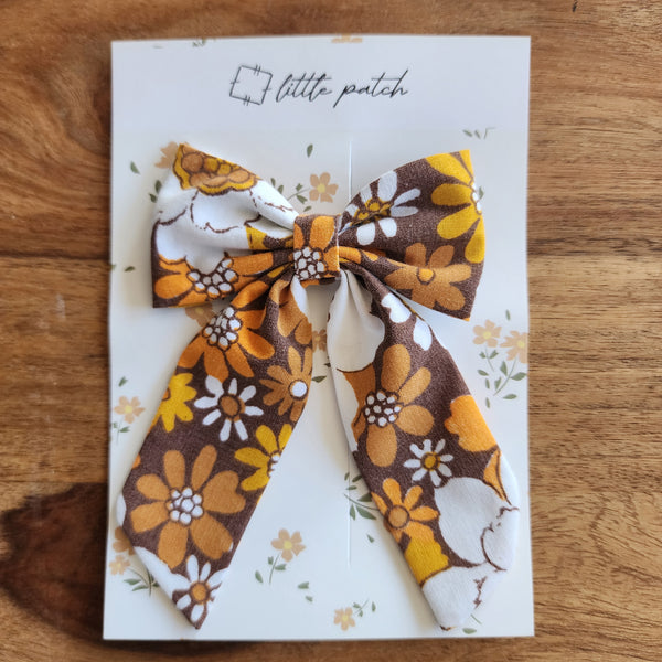 Small Hair Bow- Retro Bloom
