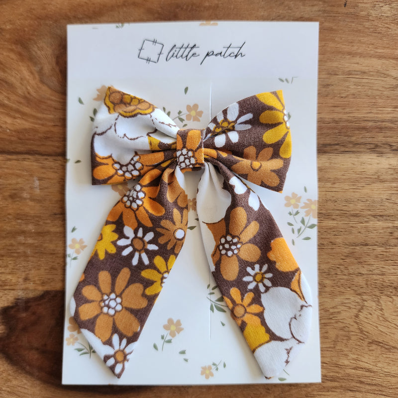 Small Hair Bow- Retro Bloom