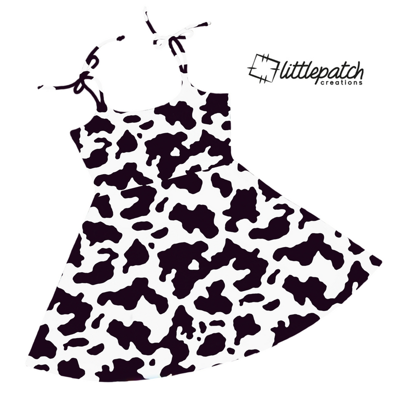 Classic Cow Tie Up Skater Dress
