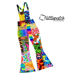Patchwork Fit & Flare Overalls