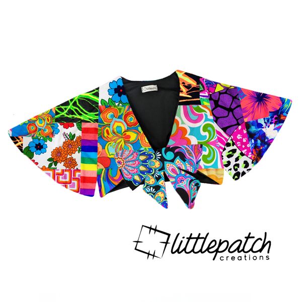 Patchwork Butterfly Sleeve Top