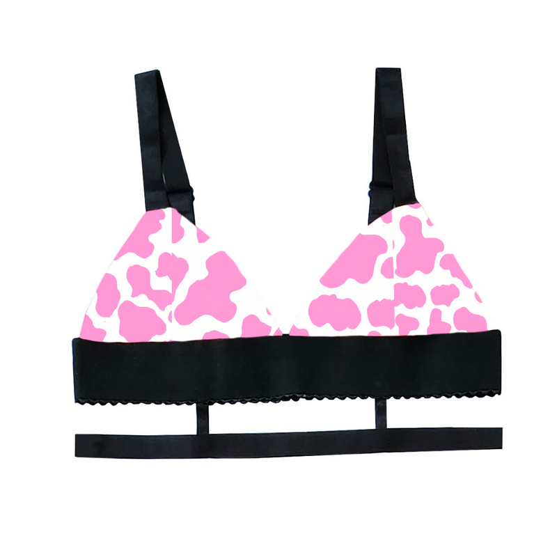 Strawberry Cow Banded Bralette