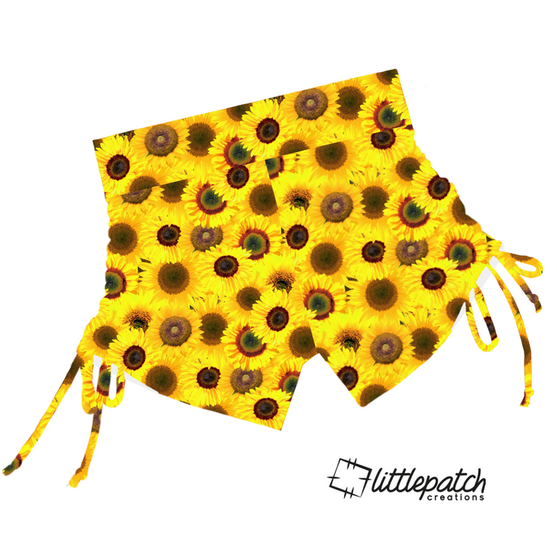 Sunflower Drawstring Booty Shorts