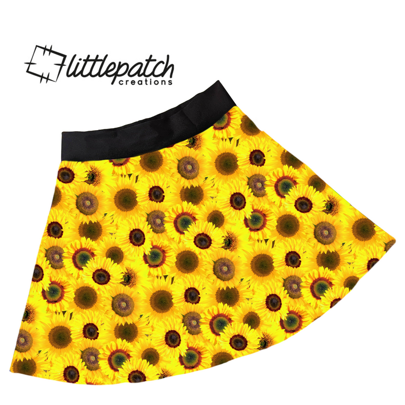 Sunflower Full Skater Skirt