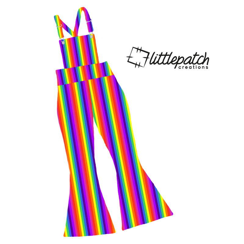 Rainbow Fit & Flare Overalls
