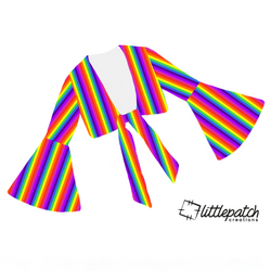 Rainbow Flare Sleeve Tie Top