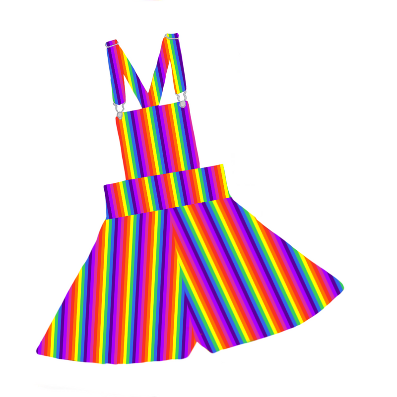 Rainbow Flounce Overalls